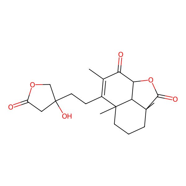 2D Structure of 9-[2-(3-Hydroxy-5-oxooxolan-3-yl)ethyl]-4,8,10-trimethyl-2-oxatricyclo[6.3.1.04,12]dodec-9-ene-3,11-dione