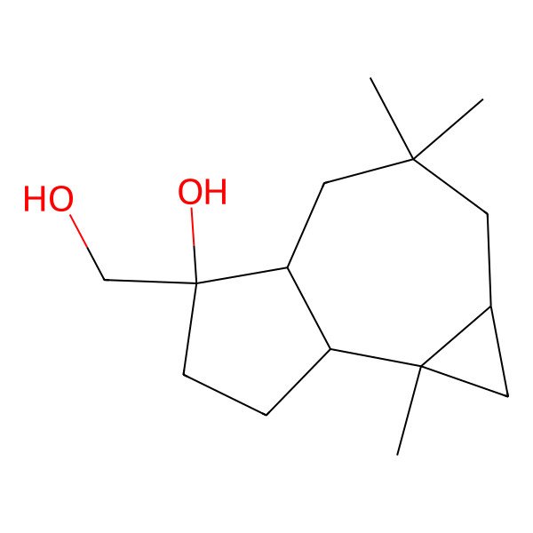 2D Structure of (1aS,4aS,5S,7aR,7bR)-5-(hydroxymethyl)-3,3,7b-trimethyl-1,1a,2,4,4a,6,7,7a-octahydrocyclopropa[e]azulen-5-ol