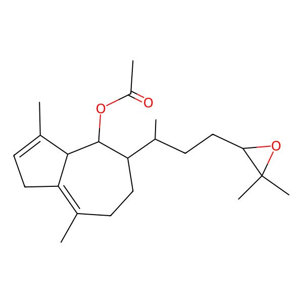 2D Structure of [(3aR,4R,5S)-5-[(2R)-4-[(2R)-3,3-dimethyloxiran-2-yl]butan-2-yl]-3,8-dimethyl-1,3a,4,5,6,7-hexahydroazulen-4-yl] acetate