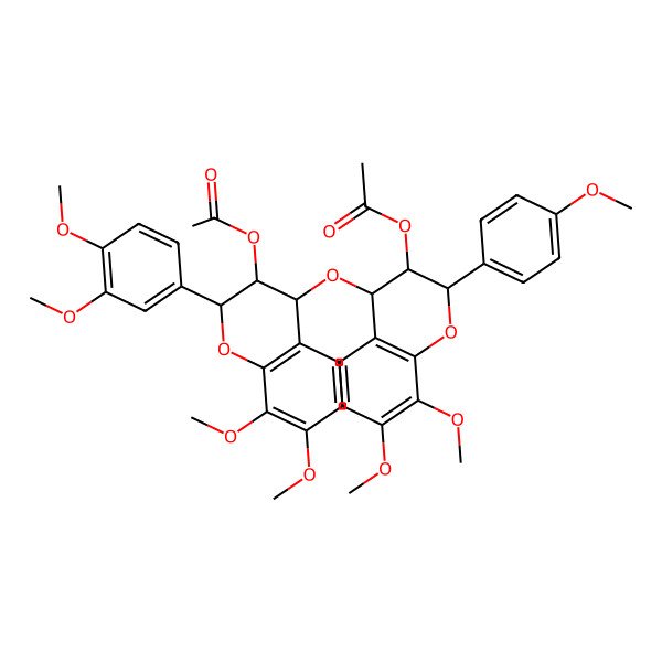 2D Structure of [4-[[3-acetyloxy-2-(3,4-dimethoxyphenyl)-7,8-dimethoxy-3,4-dihydro-2H-chromen-4-yl]oxy]-7,8-dimethoxy-2-(4-methoxyphenyl)-3,4-dihydro-2H-chromen-3-yl] acetate