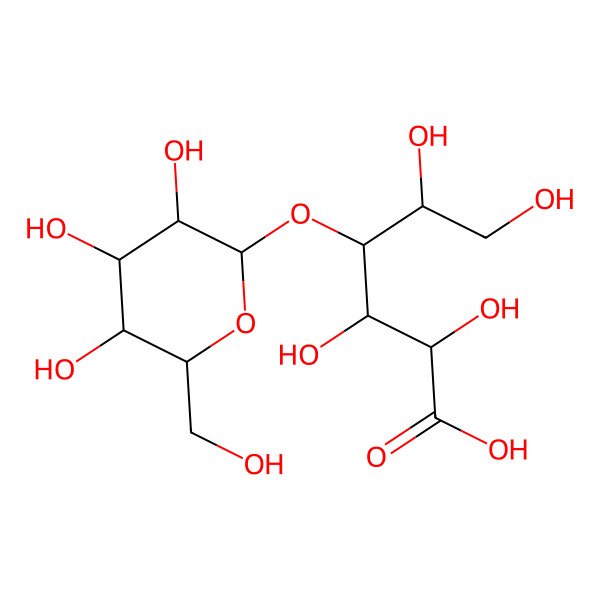 2D Structure of (2R,3R,4R)-2,3,5,6-tetrahydroxy-4-[(2S,3R,4S,5R,6R)-3,4,5-trihydroxy-6-(hydroxymethyl)oxan-2-yl]oxyhexanoic acid
