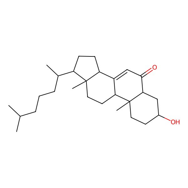 2D Structure of (3S,5S,9R,10R,13S,14S,17R)-3-hydroxy-10,13-dimethyl-17-[(2R)-6-methylheptan-2-yl]-1,2,3,4,5,9,11,12,14,15,16,17-dodecahydrocyclopenta[a]phenanthren-6-one