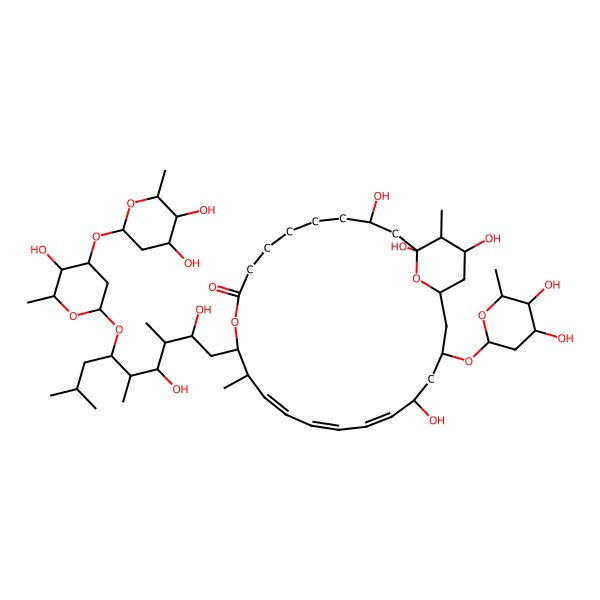 2D Structure of 21-(4,5-Dihydroxy-6-methyloxan-2-yl)oxy-11-[6-[4-(4,5-dihydroxy-6-methyloxan-2-yl)oxy-5-hydroxy-6-methyloxan-2-yl]oxy-2,4-dihydroxy-3,5,8-trimethylnonyl]-1,3,19,25-tetrahydroxy-12,26-dimethyl-10,27-dioxabicyclo[21.3.1]heptacosa-13,15,17-trien-9-one