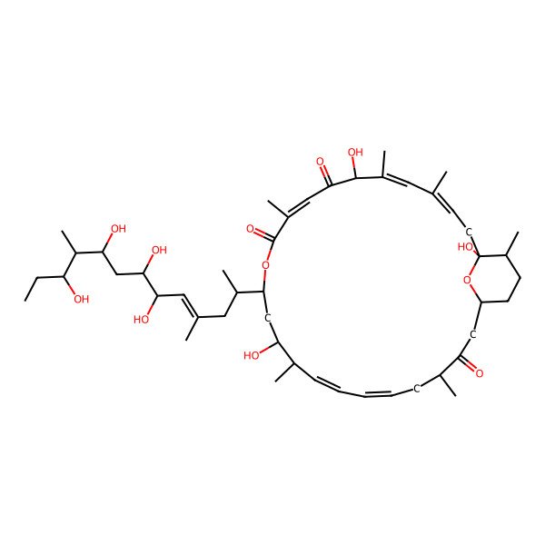 2D Structure of (1R,3Z,5E,7S,9E,13R,15R,16S,17E,19E,22S,25R,28S)-1,7,15-trihydroxy-4,6,10,16,22,28-hexamethyl-13-[(E,2S,6S,7S,9R,10S,11S)-6,7,9,11-tetrahydroxy-4,10-dimethyltridec-4-en-2-yl]-12,29-dioxabicyclo[23.3.1]nonacosa-3,5,9,17,19-pentaene-8,11,23-trione