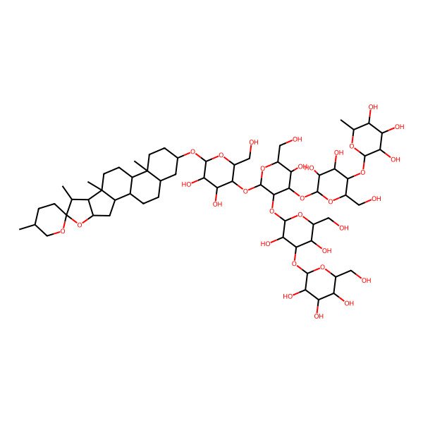 2D Structure of (2S,3R,4R,5R,6S)-2-[(2R,3S,4R,5R,6S)-6-[(2S,3R,4S,5R,6R)-2-[(2R,3R,4R,5R,6R)-4,5-dihydroxy-2-(hydroxymethyl)-6-[(1R,2S,4S,5'R,6R,7S,8R,9S,12S,13S,16S,18S)-5',7,9,13-tetramethylspiro[5-oxapentacyclo[10.8.0.02,9.04,8.013,18]icosane-6,2'-oxane]-16-yl]oxyoxan-3-yl]oxy-3-[(2S,3R,4S,5R,6R)-3,5-dihydroxy-6-(hydroxymethyl)-4-[(2S,3R,4S,5S,6R)-3,4,5-trihydroxy-6-(hydroxymethyl)oxan-2-yl]oxyoxan-2-yl]oxy-5-hydroxy-6-(hydroxymethyl)oxan-4-yl]oxy-4,5-dihydroxy-2-(hydroxymethyl)oxan-3-yl]oxy-6-methyloxane-3,4,5-triol