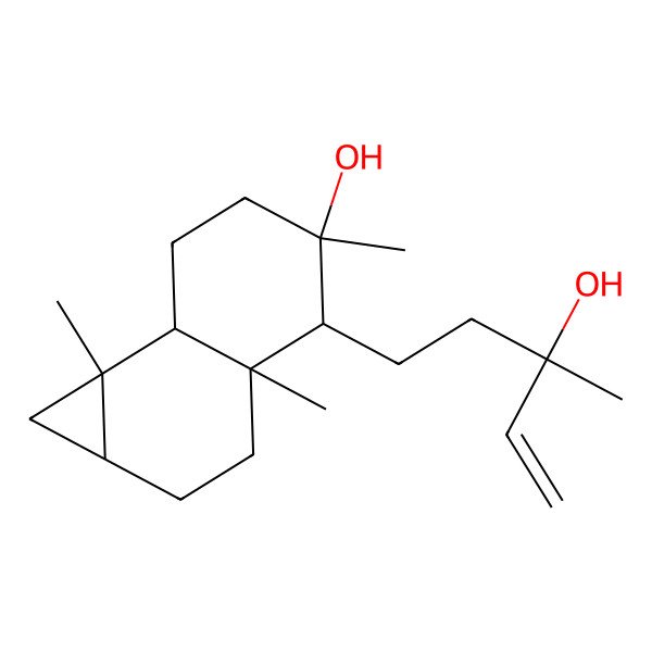 2D Structure of (1aS,3aS,4R,5R,7aS,7bR)-4-[(3S)-3-hydroxy-3-methylpent-4-enyl]-3a,5,7b-trimethyl-1,1a,2,3,4,6,7,7a-octahydrocyclopropa[a]naphthalen-5-ol