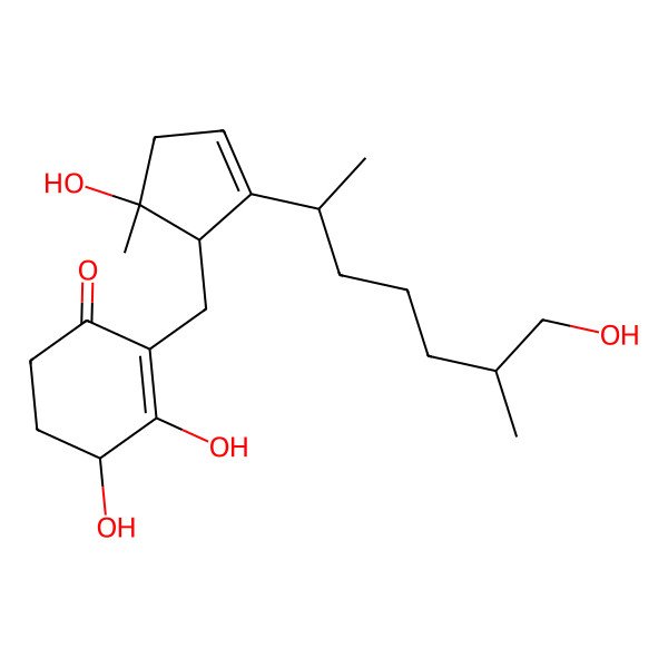 2D Structure of (4R)-3,4-dihydroxy-2-[[(1R,5S)-5-hydroxy-2-[(2R,6S)-7-hydroxy-6-methylheptan-2-yl]-5-methylcyclopent-2-en-1-yl]methyl]cyclohex-2-en-1-one