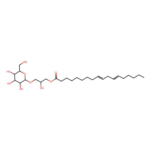 2D Structure of [2-hydroxy-3-[(2R,3R,4S,5R,6R)-3,4,5-trihydroxy-6-(hydroxymethyl)oxan-2-yl]oxypropyl] (9Z,12Z)-octadeca-9,12-dienoate