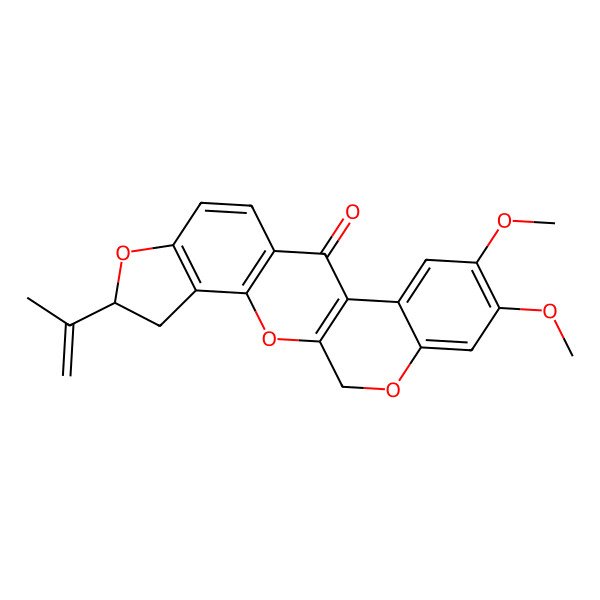 2D Structure of (6S)-16,17-dimethoxy-6-prop-1-en-2-yl-2,7,20-trioxapentacyclo[11.8.0.03,11.04,8.014,19]henicosa-1(13),3(11),4(8),9,14,16,18-heptaen-12-one