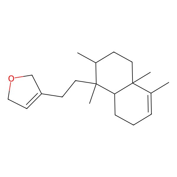 2D Structure of 3-[2-[(1S,2R,4aR,8aR)-1,2,4a,5-tetramethyl-2,3,4,7,8,8a-hexahydronaphthalen-1-yl]ethyl]-2,5-dihydrofuran