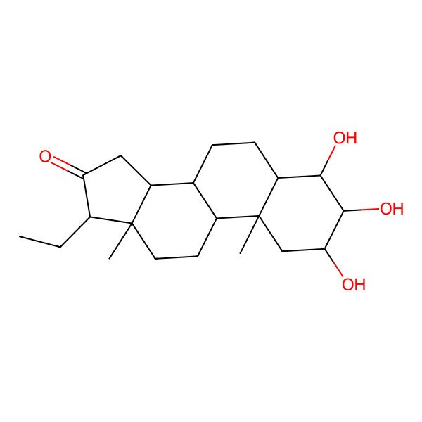 2D Structure of (2S,3S,4R,5R,8R,9S,10R,13R,14S,17R)-17-ethyl-2,3,4-trihydroxy-10,13-dimethyl-1,2,3,4,5,6,7,8,9,11,12,14,15,17-tetradecahydrocyclopenta[a]phenanthren-16-one