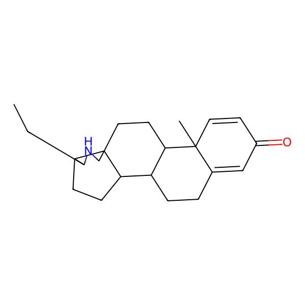 2D Structure of (1R,2S,5S,6S,9R,12S,13R)-6-ethyl-13-methyl-7-azapentacyclo[10.8.0.02,9.05,9.013,18]icosa-14,17-dien-16-one