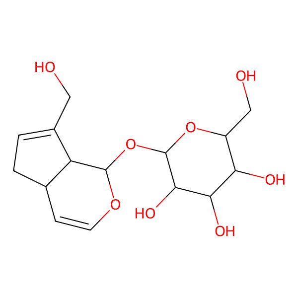 2D Structure of (2S,3S,4R,5R,6R)-2-[[(1S,4aS,7aS)-7-(hydroxymethyl)-1,4a,5,7a-tetrahydrocyclopenta[c]pyran-1-yl]oxy]-6-(hydroxymethyl)oxane-3,4,5-triol