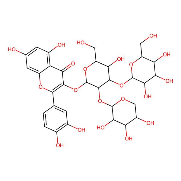2D Structure of 2-(3,4-Dihydroxyphenyl)-5,7-dihydroxy-3-[5-hydroxy-6-(hydroxymethyl)-4-[3,4,5-trihydroxy-6-(hydroxymethyl)oxan-2-yl]oxy-3-(3,4,5-trihydroxyoxan-2-yl)oxyoxan-2-yl]oxychromen-4-one