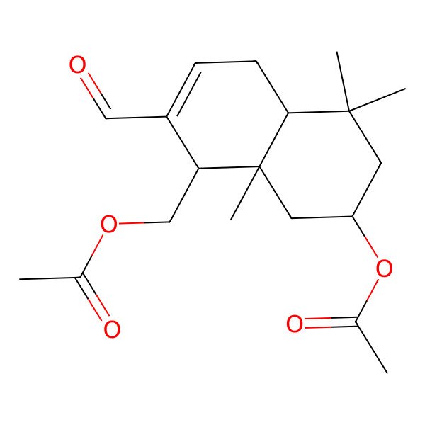 2D Structure of [(1R,4aS,7S,8aS)-7-acetyloxy-2-formyl-5,5,8a-trimethyl-1,4,4a,6,7,8-hexahydronaphthalen-1-yl]methyl acetate