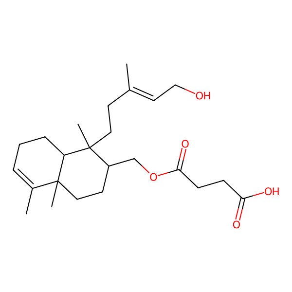 2D Structure of 4-[[1-(5-Hydroxy-3-methylpent-3-enyl)-1,4a,5-trimethyl-2,3,4,7,8,8a-hexahydronaphthalen-2-yl]methoxy]-4-oxobutanoic acid