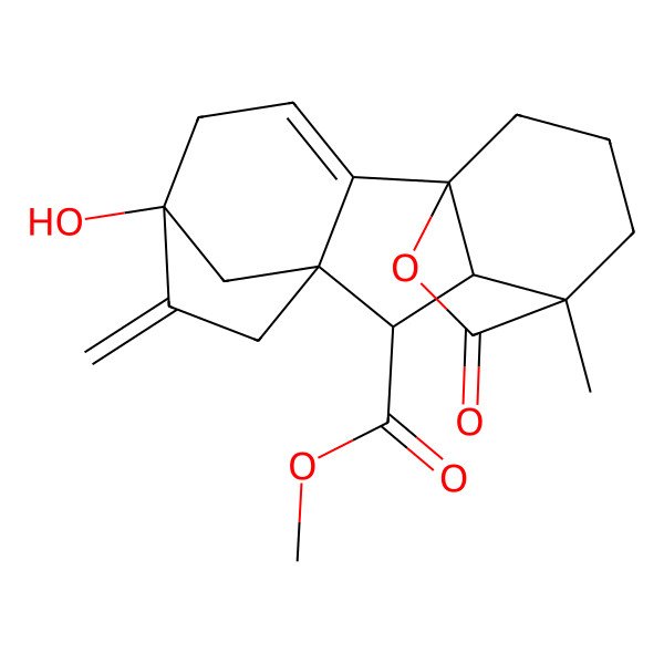 2D Structure of Methyl 5-hydroxy-11-methyl-6-methylidene-16-oxo-15-oxapentacyclo[9.3.2.15,8.01,10.02,8]heptadec-2-ene-9-carboxylate