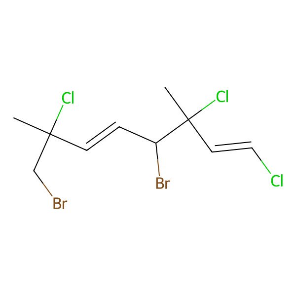 2D Structure of (1E,3R,4S,5E)-4,8-dibromo-1,3,7-trichloro-3,7-dimethylocta-1,5-diene