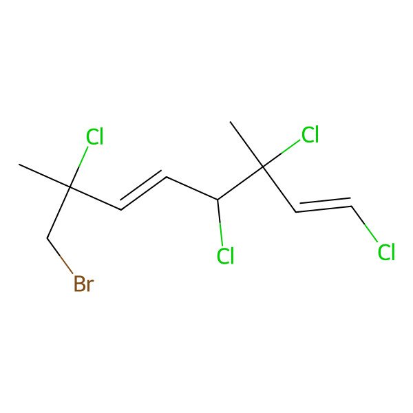 2D Structure of (1E,3R,4S,5E,7R)-8-bromo-1,3,4,7-tetrachloro-3,7-dimethylocta-1,5-diene
