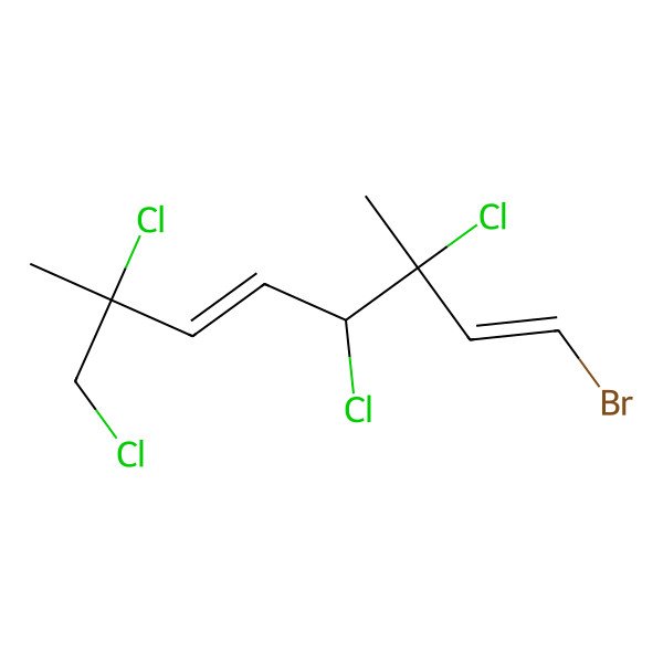2D Structure of (1E,3R,4S,5E,7S)-1-bromo-3,4,7,8-tetrachloro-3,7-dimethylocta-1,5-diene