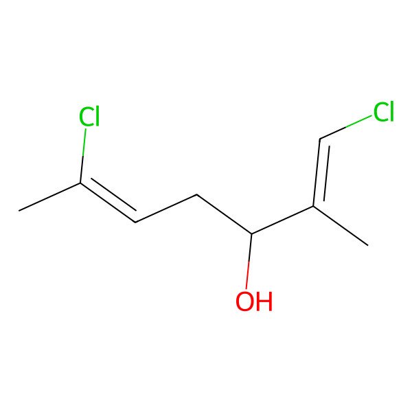 2D Structure of (1E,3R,5Z)-1,6-dichloro-2-methylhepta-1,5-dien-3-ol