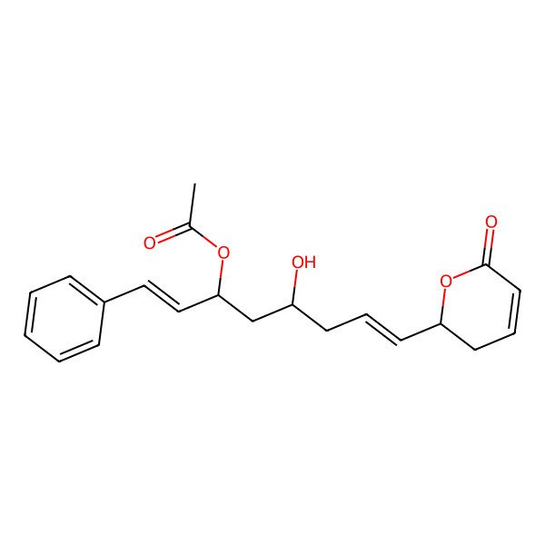 2D Structure of [(1E,3S,5R,7E)-5-hydroxy-8-[(2S)-6-oxo-2,3-dihydropyran-2-yl]-1-phenylocta-1,7-dien-3-yl] acetate