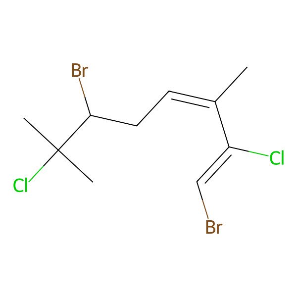 2D Structure of (1E,3Z,6S)-1,6-dibromo-2,7-dichloro-3,7-dimethylocta-1,3-diene