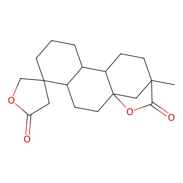 2D Structure of 13-Methylspiro[15-oxatetracyclo[11.2.1.01,10.04,9]hexadecane-5,4'-oxolane]-2',14-dione