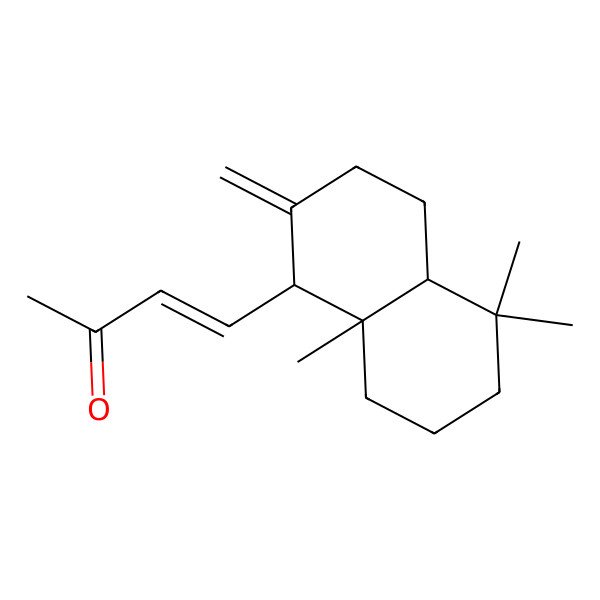 2D Structure of (E)-4-[(1S,4aR,8aS)-5,5,8a-trimethyl-2-methylidene-3,4,4a,6,7,8-hexahydro-1H-naphthalen-1-yl]but-3-en-2-one
