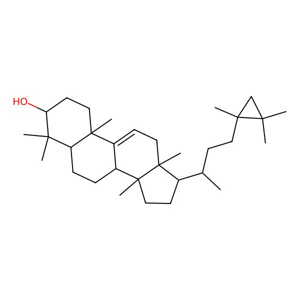 2D Structure of (3S,5R,8S,10S,13R,14S,17R)-4,4,10,13,14-pentamethyl-17-[(2R)-4-[(1S)-1,2,2-trimethylcyclopropyl]butan-2-yl]-2,3,5,6,7,8,12,15,16,17-decahydro-1H-cyclopenta[a]phenanthren-3-ol