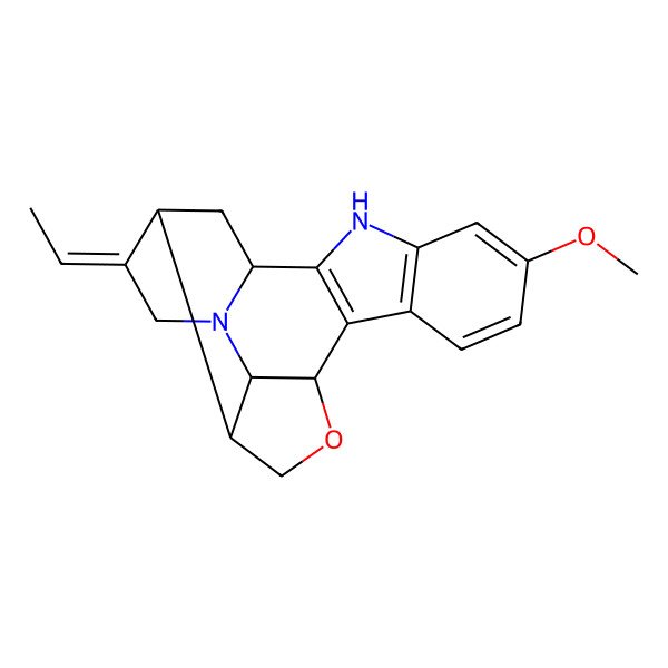 2D Structure of (2S,4R,5E,8R,9S,12R)-5-ethylidene-17-methoxy-11-oxa-7,20-diazahexacyclo[11.7.0.02,7.04,9.08,12.014,19]icosa-1(13),14(19),15,17-tetraene