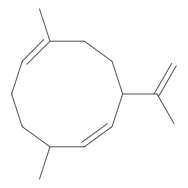 2D Structure of (1E,5S,6E,8R)-1,5-dimethyl-8-prop-1-en-2-ylcyclodeca-1,6-diene
