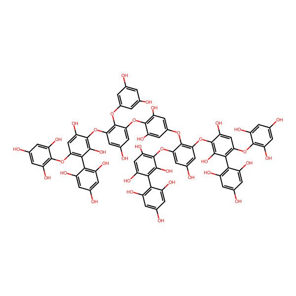 2D Structure of 2-[2-[4-[2-(3,5-Dihydroxyphenoxy)-3-[2,6-dihydroxy-4-(2,4,6-trihydroxyphenoxy)-3-(2,4,6-trihydroxyphenyl)phenoxy]-5-hydroxyphenoxy]-3,5-dihydroxyphenoxy]-3-[2,6-dihydroxy-4-(2,4,6-trihydroxyphenoxy)-3-(2,4,6-trihydroxyphenyl)phenoxy]-5-hydroxyphenoxy]-4-(2,4,6-trihydroxyphenyl)benzene-1,3,5-triol