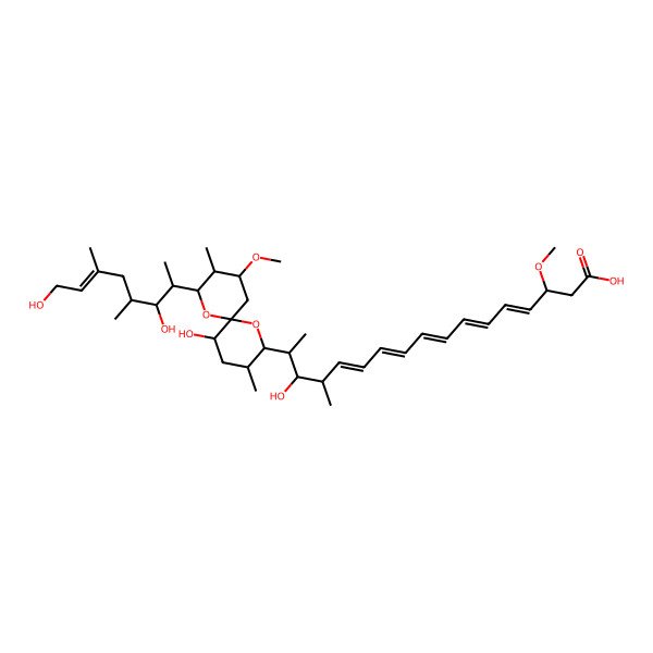 2D Structure of 16-[2-(3,8-Dihydroxy-4,6-dimethyloct-6-en-2-yl)-11-hydroxy-4-methoxy-3,9-dimethyl-1,7-dioxaspiro[5.5]undecan-8-yl]-15-hydroxy-3-methoxy-14-methylheptadeca-4,6,8,10,12-pentaenoic acid