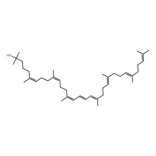 2D Structure of (6E,10E,14E,16E,18E,22E,26E)-2,6,10,14,19,23,27,31-octamethyldotriaconta-6,10,14,16,18,22,26,30-octaen-2-ol