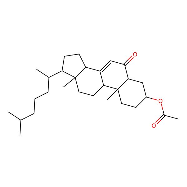 2D Structure of [(3R,5S,9S,10R,13R,14S,17R)-10,13-dimethyl-17-[(2R)-6-methylheptan-2-yl]-6-oxo-1,2,3,4,5,9,11,12,14,15,16,17-dodecahydrocyclopenta[a]phenanthren-3-yl] acetate