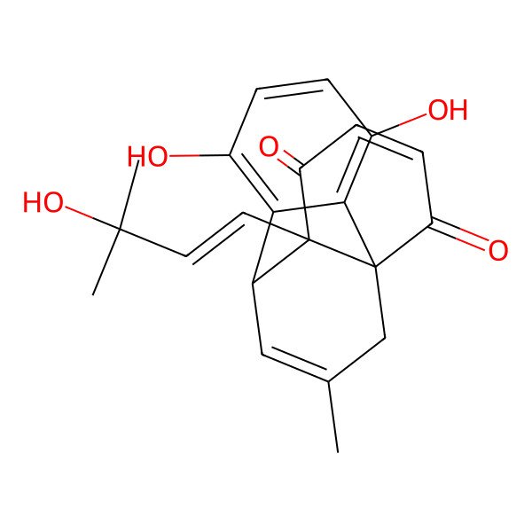 2D Structure of 3,6-Dihydroxy-9-(3-hydroxy-3-methylbut-1-enyl)-15-methyltetracyclo[6.5.3.01,9.02,7]hexadeca-2,4,6,11,15-pentaene-10,13-dione