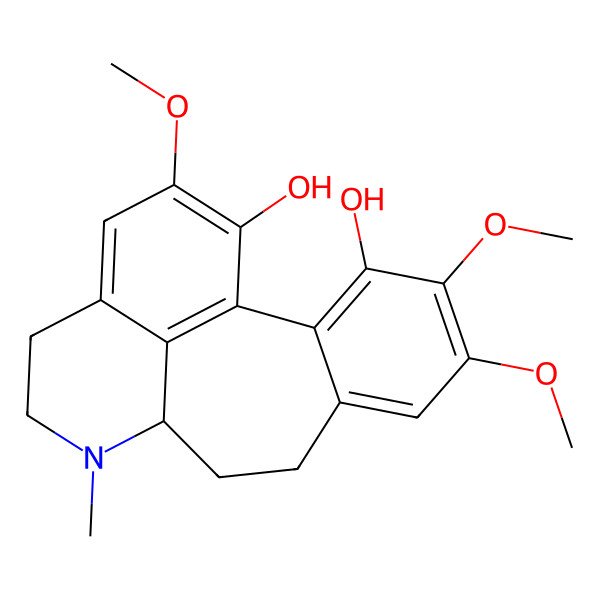 2D Structure of (10S)-4,5,16-trimethoxy-11-methyl-11-azatetracyclo[8.7.1.02,7.014,18]octadeca-1(18),2,4,6,14,16-hexaene-3,17-diol