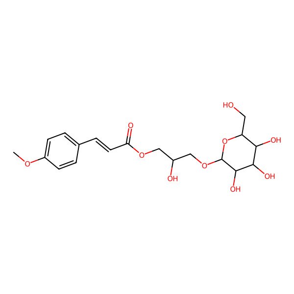 2D Structure of [2-Hydroxy-3-[3,4,5-trihydroxy-6-(hydroxymethyl)oxan-2-yl]oxypropyl] 3-(4-methoxyphenyl)prop-2-enoate