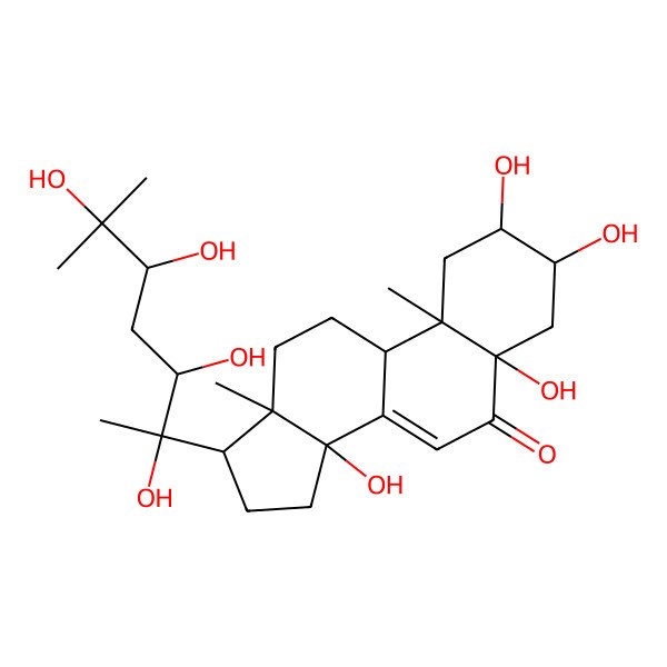 2D Structure of 2,3,5,14-Tetrahydroxy-10,13-dimethyl-17-(2,3,5,6-tetrahydroxy-6-methylheptan-2-yl)-1,2,3,4,9,11,12,15,16,17-decahydrocyclopenta[a]phenanthren-6-one