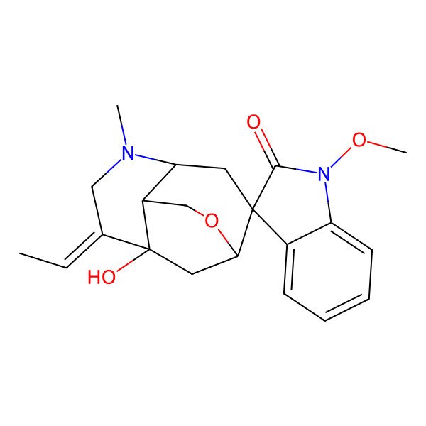 2D Structure of 7-Ethylidene-8-hydroxy-1'-methoxy-5-methylspiro[11-oxa-5-azatricyclo[6.3.1.04,9]dodecane-2,3'-indole]-2'-one