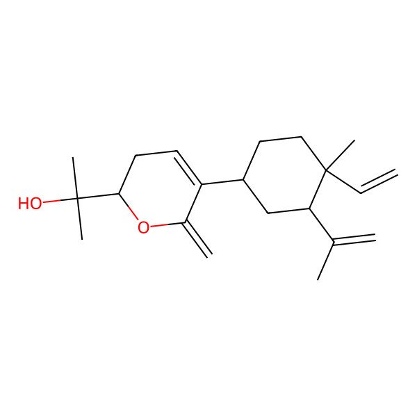 2D Structure of 2-[(2R)-5-[(1S,3R,4R)-4-ethenyl-4-methyl-3-prop-1-en-2-ylcyclohexyl]-6-methylidene-2,3-dihydropyran-2-yl]propan-2-ol