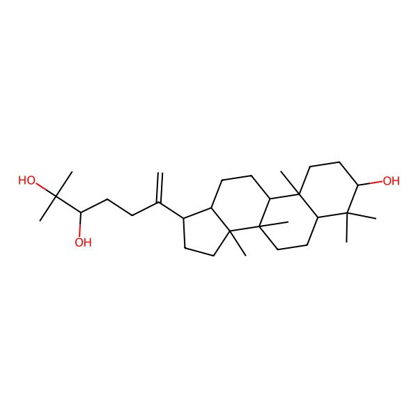 2D Structure of (3S)-6-[(3S,5R,8R,9R,10R,13R,14R,17S)-3-hydroxy-4,4,8,10,14-pentamethyl-2,3,5,6,7,9,11,12,13,15,16,17-dodecahydro-1H-cyclopenta[a]phenanthren-17-yl]-2-methylhept-6-ene-2,3-diol