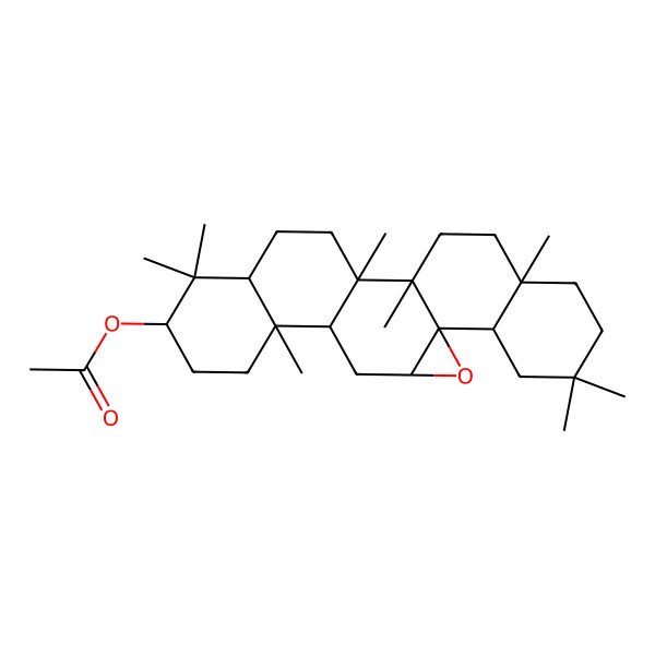 2D Structure of (6,10,10,14,15,18,21,21-Octamethyl-2-oxahexacyclo[13.8.0.01,3.05,14.06,11.018,23]tricosan-9-yl) acetate