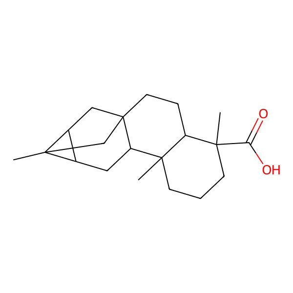 2D Structure of (1S,4S,5R,9S,10R,12R,13R,14S)-5,9,13-trimethylpentacyclo[11.2.1.01,10.04,9.012,14]hexadecane-5-carboxylic acid