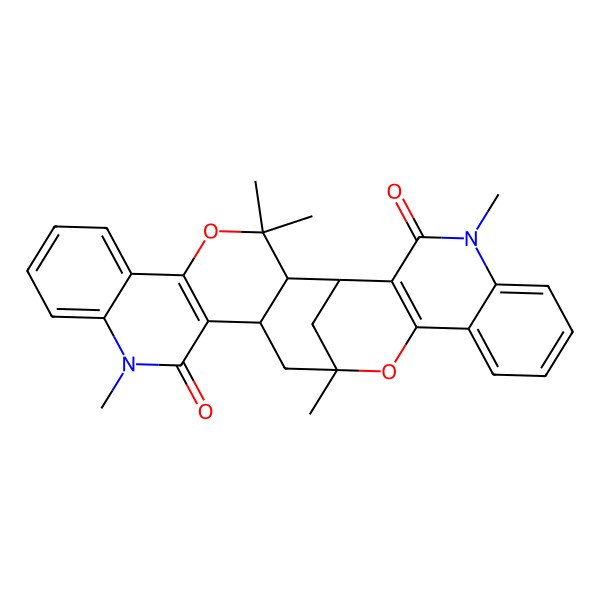 2D Structure of (1S,2S,15S,17S)-3,3,12,17,26-pentamethyl-4,18-dioxa-12,26-diazaheptacyclo[15.11.1.02,15.05,14.06,11.019,28.020,25]nonacosa-5(14),6,8,10,19(28),20,22,24-octaene-13,27-dione