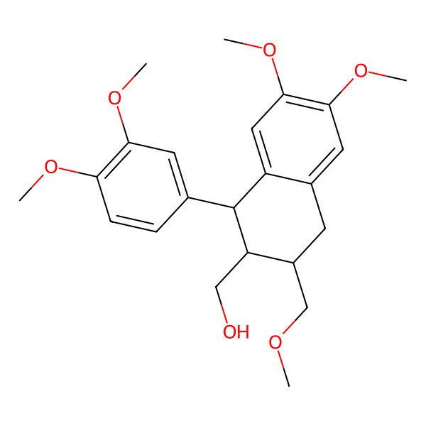 2D Structure of [(1S,2R,3R)-1-(3,4-dimethoxyphenyl)-6,7-dimethoxy-3-(methoxymethyl)-1,2,3,4-tetrahydronaphthalen-2-yl]methanol