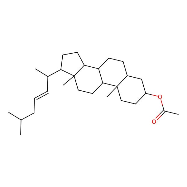 2D Structure of [10,13-dimethyl-17-(6-methylhept-3-en-2-yl)-2,3,4,5,6,7,8,9,11,12,14,15,16,17-tetradecahydro-1H-cyclopenta[a]phenanthren-3-yl] acetate