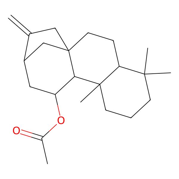 2D Structure of [(1S,4R,9R,10R,11R,13S)-5,5,9-trimethyl-14-methylidene-11-tetracyclo[11.2.1.01,10.04,9]hexadecanyl] acetate