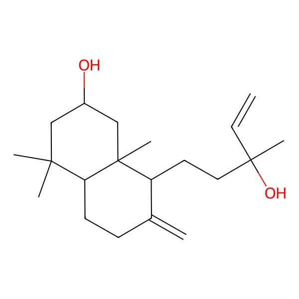 2D Structure of (2R,4aR,8R,8aR)-8-[(3S)-3-hydroxy-3-methylpent-4-enyl]-4,4,8a-trimethyl-7-methylidene-2,3,4a,5,6,8-hexahydro-1H-naphthalen-2-ol
